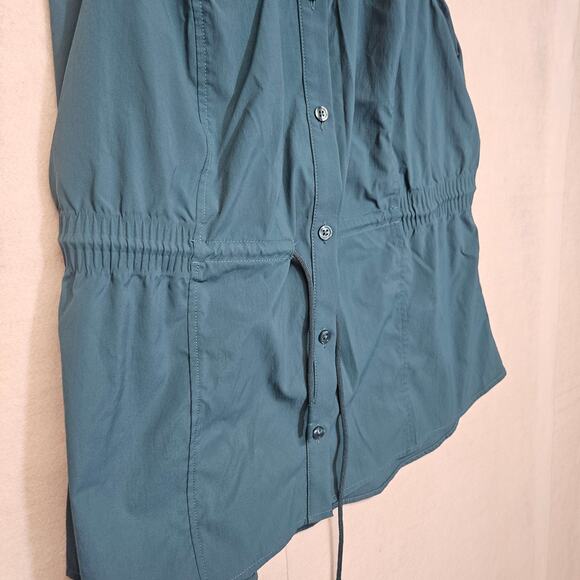 ATHLETA Levitate Poplin Tank Button down Borealis Green #798899 - Picture 2 of 8